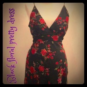 Black floral pretty dress